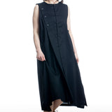 Y’s Baumwollkleid Schwarz in Bewegung