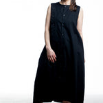 Y’s Baumwollkleid Schwarz – Seitenansicht