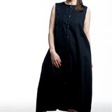 Y’s Baumwollkleid Schwarz – Seitenansicht