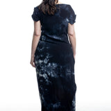 Y’s Kleid Schwarz Blau – Rückansicht