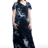 Y’s Avantgarde-Kleid Schwarz Blau – Frontansicht