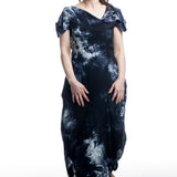 Y’s Avantgarde-Kleid Schwarz Blau in Bewegung