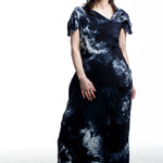 Y’s Kleid Schwarz Blau – Seitenansicht