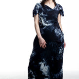 Y’s Kleid Schwarz Blau – Seitenansicht