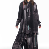 Y's Yohji Yamamoto women's long blouse with print multicolor