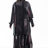 Y's Yohji Yamamoto women's long blouse with print multicolor