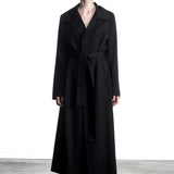 Yohji Yamamoto ladies coat with belt black