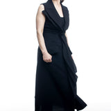 Yohji Yamamoto Damen Maxikleid Schwarz