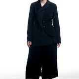 Yohji Yamamoto Damen Blazer mit Wickelfront Schwarz