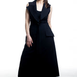 Yohji Yamamoto Damen Maxikleid Schwarz