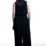 Yohji Yamamoto Damen Weste Schwarz Drapiert