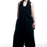 Yohji Yamamoto Damen Weste Schwarz Drapiert