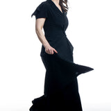 Y’s Yohji Yamamoto Damen Weste Schwarz mit Drapierung