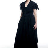 Y’s Yohji Yamamoto Damen Weste Schwarz mit Drapierung