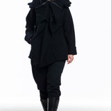 Yohji Yamamoto Damen Strickjacke mit Reisverschluss schwarz