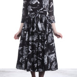 SAMANTHA SUNG Hemdblusenkleid ASTER schwarz weiß Print
