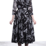 SAMANTHA SUNG Hemdblusenkleid ASTER schwarz weiß Print