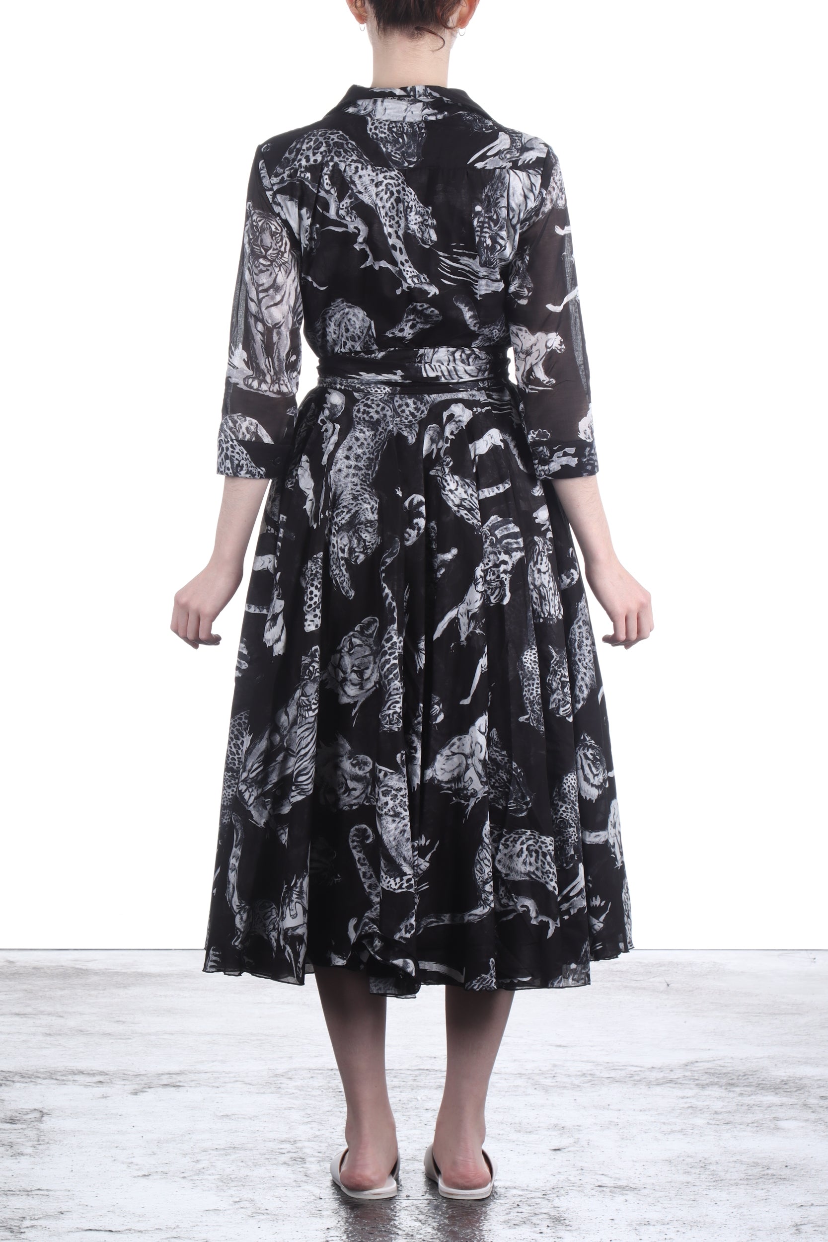 SAMANTHA SUNG Hemdblusenkleid ASTER schwarz weiß Print