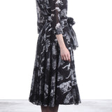 SAMANTHA SUNG Hemdblusenkleid ASTER schwarz weiß Print