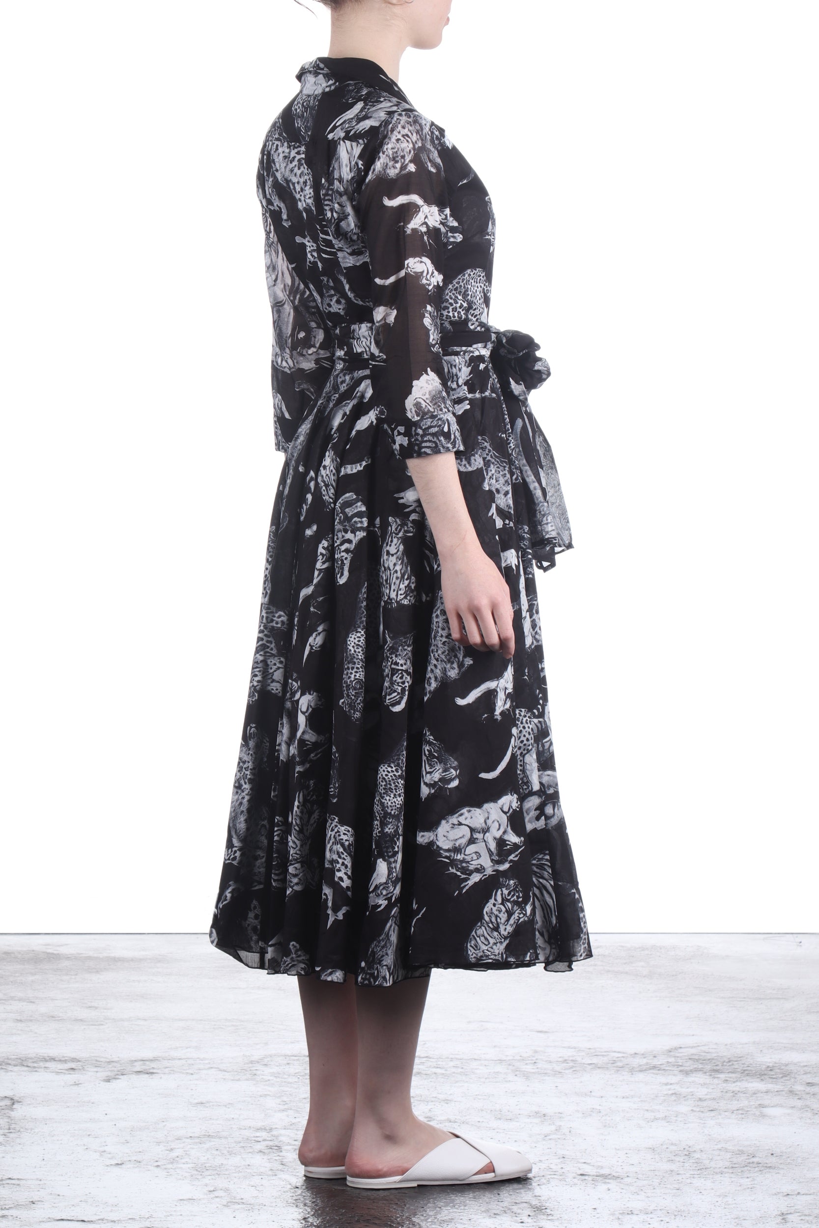 SAMANTHA SUNG Hemdblusenkleid ASTER schwarz weiß Print
