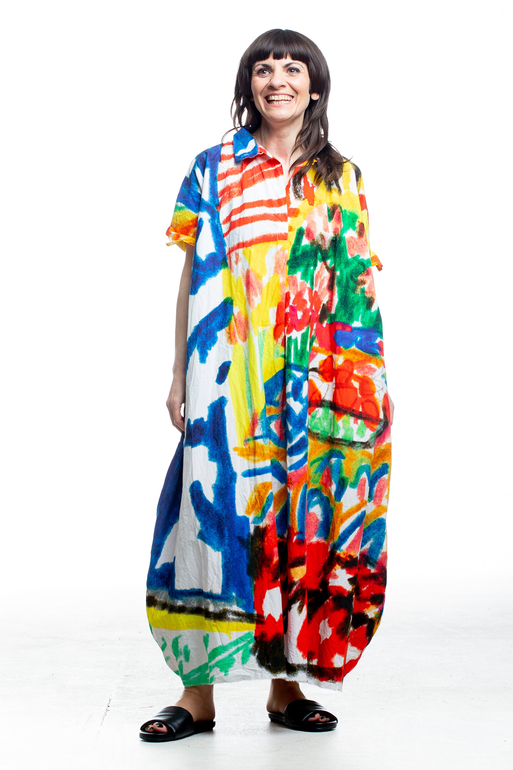 Daniela Gregis Kleid Basilikum Motiv Seitenansicht