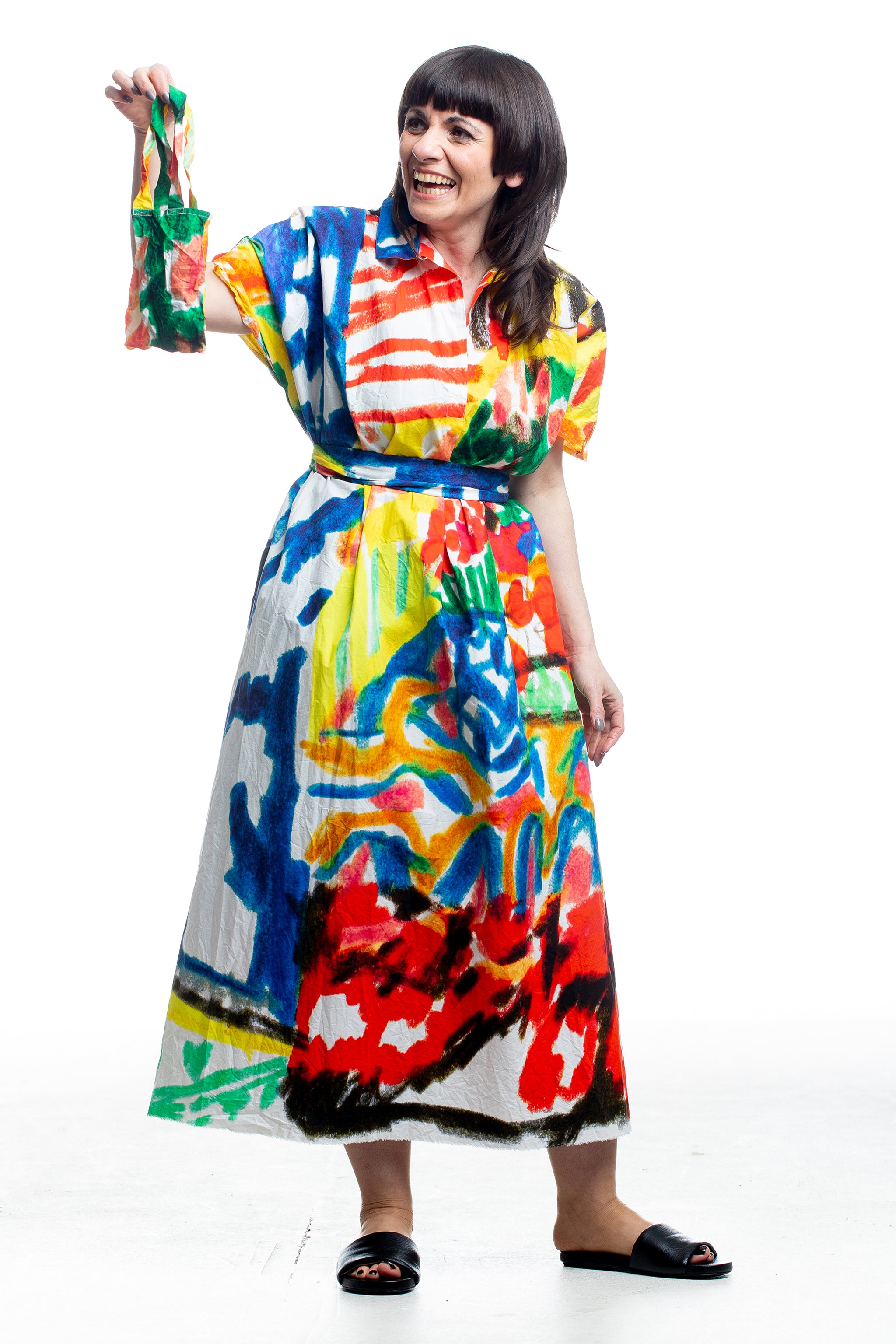 Daniela Gregis Kleid Basilikum Motiv Frontansicht
