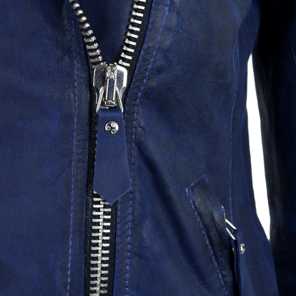 Peuterey Leder Jacke CHARNETTE blau