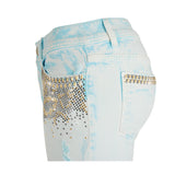 Just Cavalli Jeans with studs in acid light blue