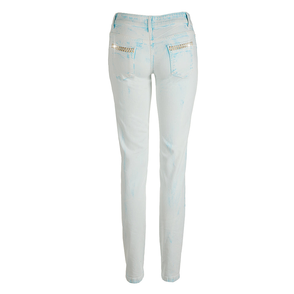 Just Cavalli Jeans with studs in acid light blue