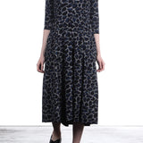 Schella Kann 2 Damen Stretch Kleid mit organic Print grau schwarz