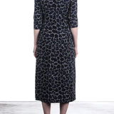 Schella Kann 2 Damen Stretch Kleid mit organic Print grau schwarz
