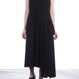 Yohji Yamamoto Damen Asymmetrisches Jersey Kleid schwarz
