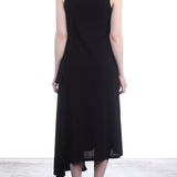 Yohji Yamamoto Damen Asymmetrisches Jersey Kleid schwarz