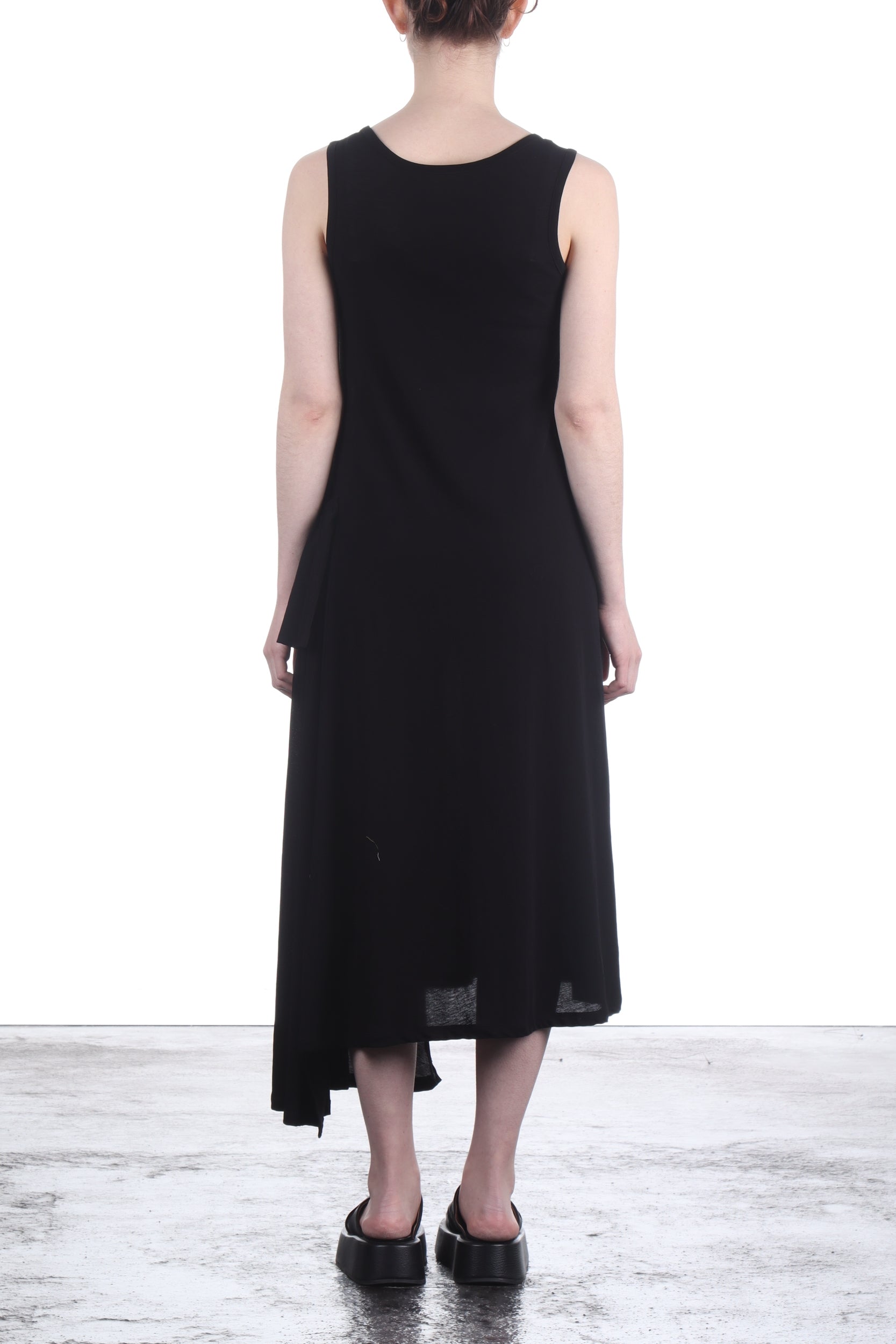 Yohji Yamamoto Damen Asymmetrisches Jersey Kleid schwarz