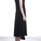 Yohji Yamamoto Damen Asymmetrisches Jersey Kleid schwarz