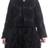 Comme Des Garçons Damen Blazer mit Tüllblüten schwarz