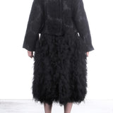 Comme Des Garçons Damen Blazer mit Tüllblüten schwarz