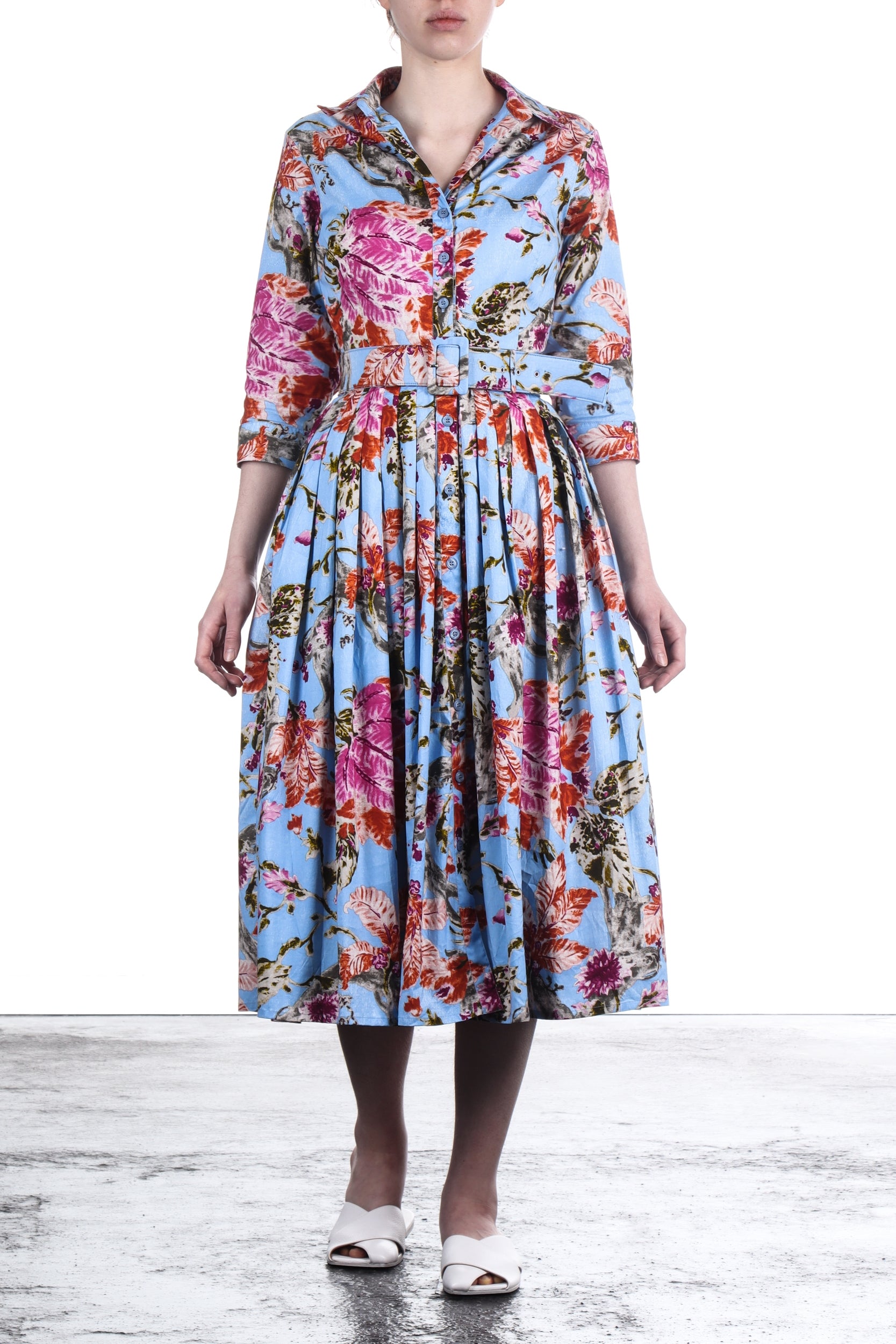 SAMANTHA SUNG Damen Kleid AUDREY hellblau mit Print