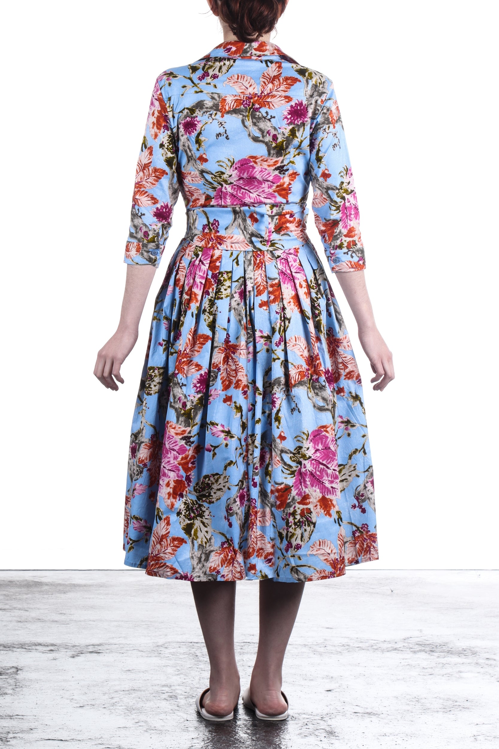 SAMANTHA SUNG Damen Kleid AUDREY hellblau mit Print