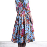 SAMANTHA SUNG Damen Kleid AUDREY hellblau mit Print