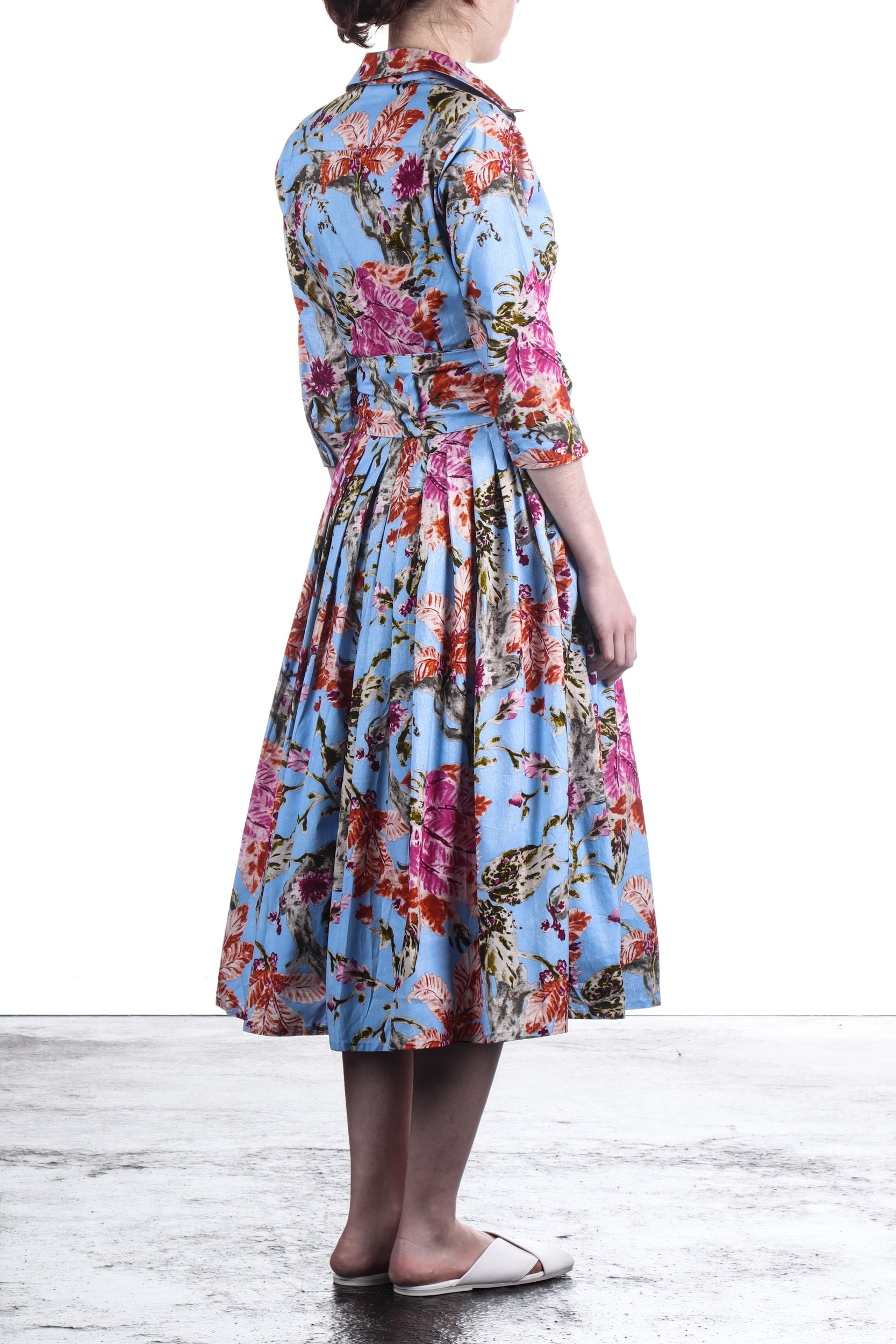 SAMANTHA SUNG Damen Kleid AUDREY hellblau mit Print