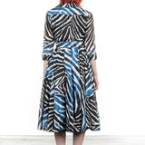 SAMANTHA SUNG Damen Kleid ASTER mit Zebra Print