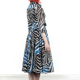 SAMANTHA SUNG Damen Kleid ASTER mit Zebra Print