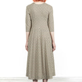 Schella Kann 2 Damen Midi Kleid ausgestellt beige schwarz grafisch