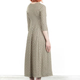 Schella Kann 2 Damen Midi Kleid ausgestellt beige schwarz grafisch