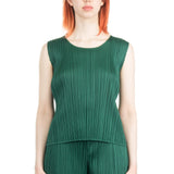 Pleats Please Issey Miyake Damen Plissé Top grün