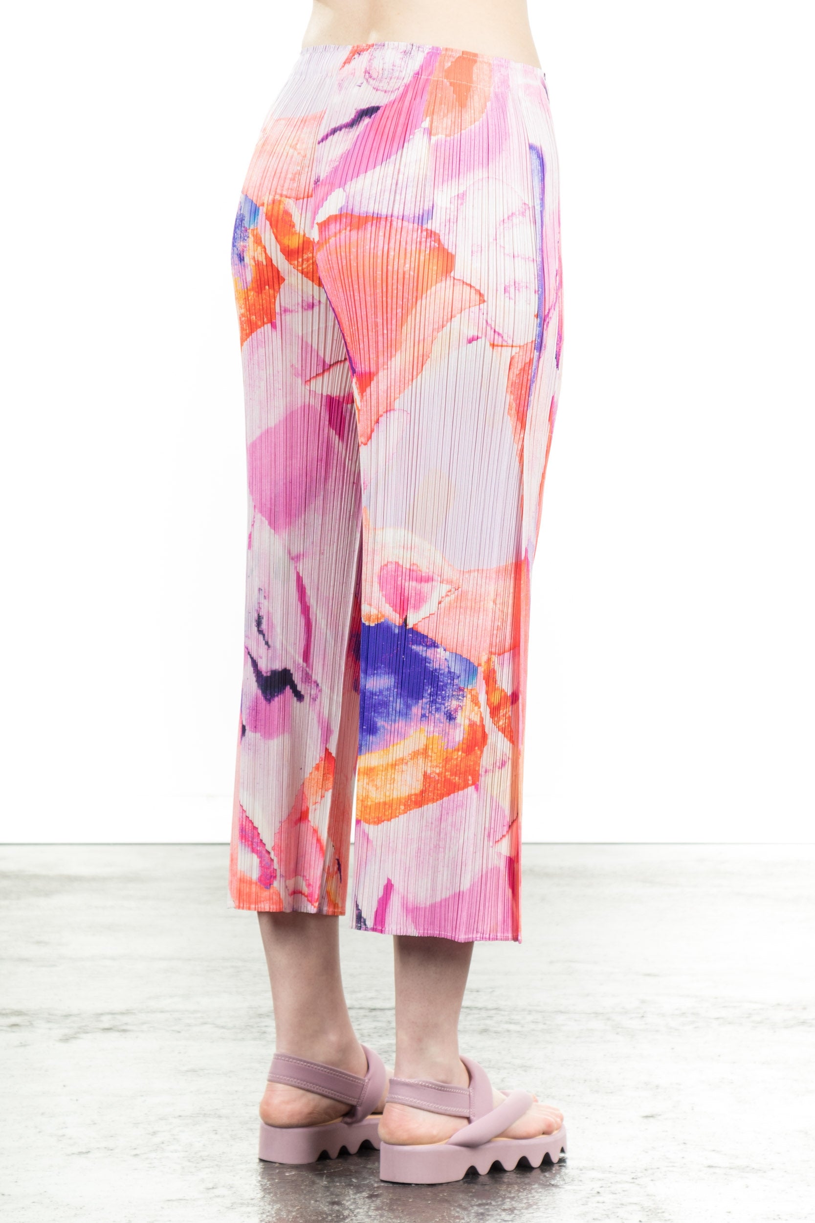 Pleats Please Issey Miyake Plissee 7/8 Hose Print PETAL WALTZ pink
