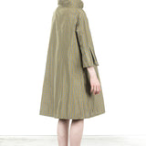 Katharina Hovman Damen Taft Kleid A-Linie ausgestellter Kragen karo olive
