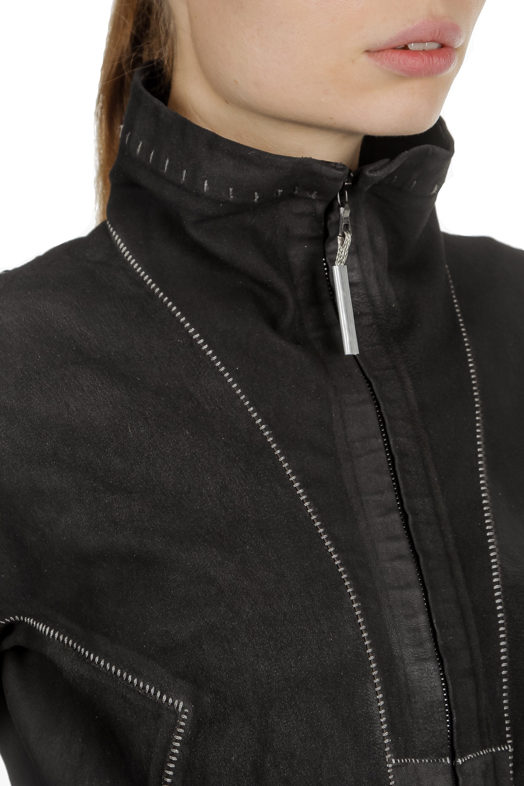 Isaac Sellam Damen Leder Jacke anthrazit