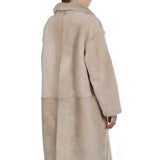 DROMe Damen Lammfell Wende Mantel beige